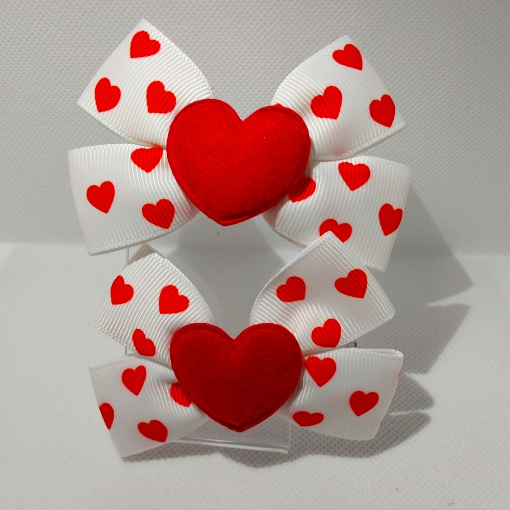 New Heart bow hair clips
